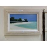 A framed and glazed limited edition canvas print titled 'Lagoon' 26/50 signed Reuben Colley with