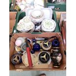 Two trays of ceramic ware to include Royal Worcester collectors plates etc.