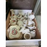 A box of crested ceramic ware