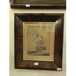 A mahogany framed and glazed print of sailing vessel