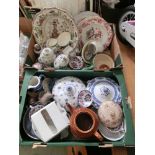 Two trays of ceramic ware to include tureens, bowls, plates etc.