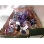 A box containing a selection of paperweights to include eleven limited edition Caithness