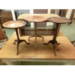 Three mahogany occasional tables