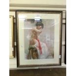 A framed and glazed limited edition print titled 'Purity' 103/295 signed Pino