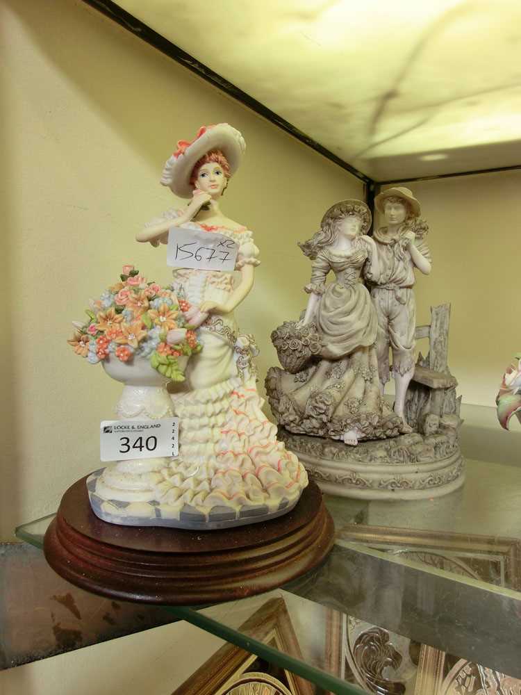 A Leonardo collection figurine 'Anne-Marie' along with a moulded figurine of courting couple by