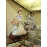 A Leonardo collection figurine 'Anne-Marie' along with a moulded figurine of courting couple by