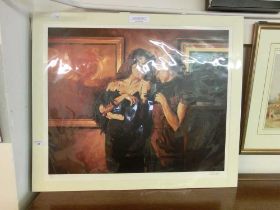 An unframed limited edition print titled 'The Conversation' 128/250 signed Mark Spain