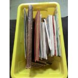 A PVC box of children's pamphlets, trade cards, etc