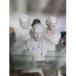 A selection of moulded busts to include Shakespeare x2 , Queen Victoria, and William Gladstone
