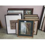 A large collection of framed and glazed prints to include building scenes, countryside, etc