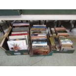 Three trays of various books including art, flower arranging etc.