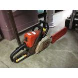 A Stihl 017 petrol chainsaw