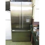 A brushed chrome design Fisher and Paykel fridge/freezer