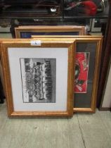 Six framed and glazed photographic prints of sportsmen to include Johnny Wilkinson, Sebby