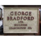 A 'George Bradford Ltd, Builders Of Leamington Spa' sign