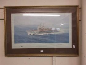 A framed and glazed limited edition David Shepherd print of 'The Ark Turning Into Wind' signed by