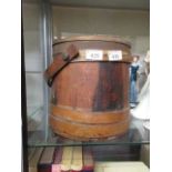 A wooden bucket with handle