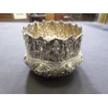 An eastern white metal embossed bowl