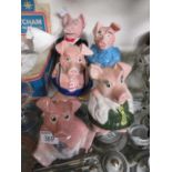 A collection of five Natwest piggy banks by WadeNo aparent damage or restoration, stoppers present.