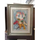 A large gilt framed and glazed limited edition print of abstract No. 622 of 2500 signed in pencil