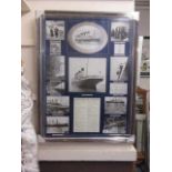 A framed plaque of 'Titanic - History Of Events'