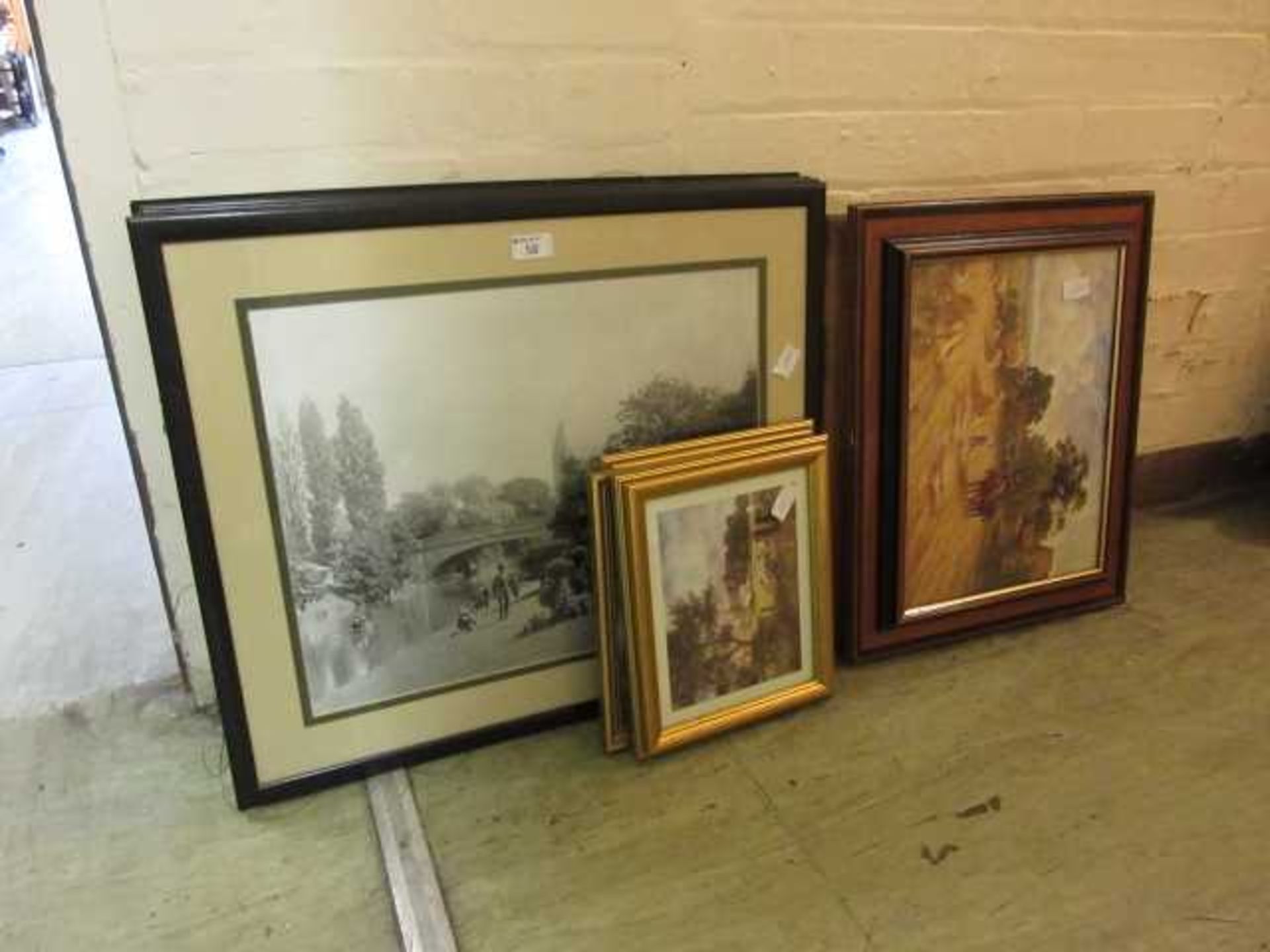 A collection of framed and glazed prints to include countryside, buildings, etc