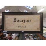 A Bourjois Paris double sided sign, purportedly a prop from the BBC programme 'Selfridges'