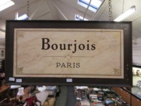 A Bourjois Paris double sided sign, purportedly a prop from the BBC programme 'Selfridges'