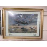 A framed and glazed limited edition print 'A Tribute To The United States Air Force In England' 15/