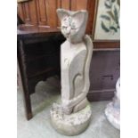 A modern stoneware figure of a cat
