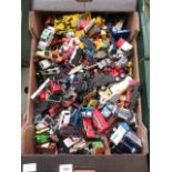 A tray containing die cast cars etc