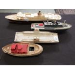Four PVC mid-20th century boats