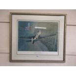 A framed and glazed print titled 'Confrontation At Beachy Head' after William S Phillips