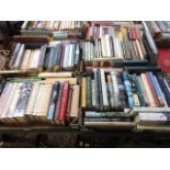 Four trays of hardback books, mainly reference by assorted authors