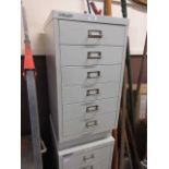 A Bisley six drawer metal cabinet