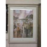 A framed and glazed limited edition print 'Mountain Valley' 97/195 signed in pencil Jillian