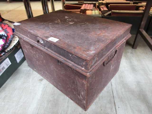 An old tin trunk