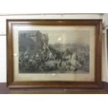 A framed and glazed monochrome etching 'Raising The May-Pole' after F.Goodall