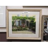 A framed and glazed limited edition artist's proof print titled 'Porch San Remy' signed Llana