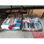 Four trays of books mainly on travel