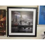 A framed and glazed modern print of London