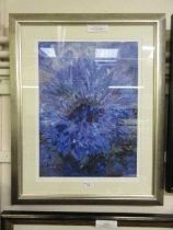 A framed and glazed limited edition print titled 'Cornflower Heart' 5/350 signed Lorraine Platt