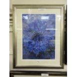 A framed and glazed limited edition print titled 'Cornflower Heart' 5/350 signed Lorraine Platt