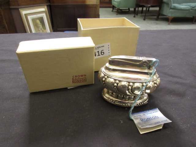 A Ronson crown table lighter in box