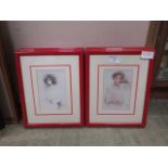 Six framed and glazed Sara Moon prints of ladies
