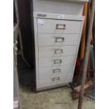 A Bisley six drawer metal cabinet