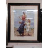 A framed and glazed limited edition print 'Affections' 95/295 signed Pino