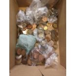 A box containing a quantity of pre decimal currency