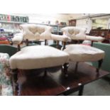 A pair of late Victorian tub nursing chairs