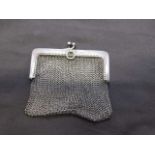 A silver hallmarked chainmail purse